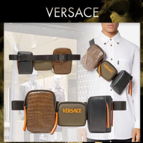 Versace Other - Versace unisex | Calfskin Nylon Blended Fabrics 3WAY Fanny belt bag NWT